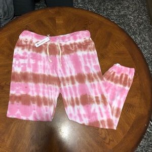 Sundry joggers tie dye pink brown